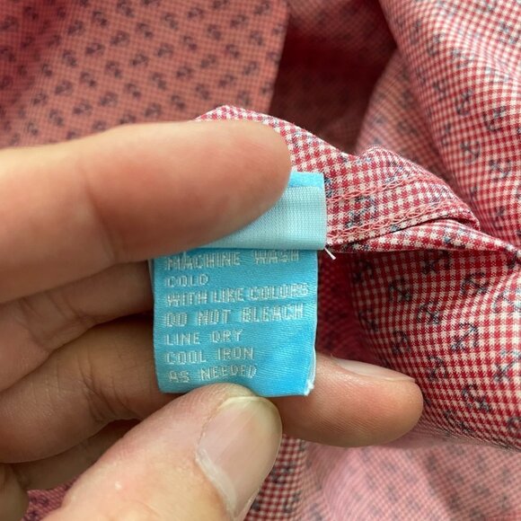 NWT J. McLaughlin Lorimer Button Down Shirt Red/Navy Mini Anchor Men's Small - Picture 8 of 10